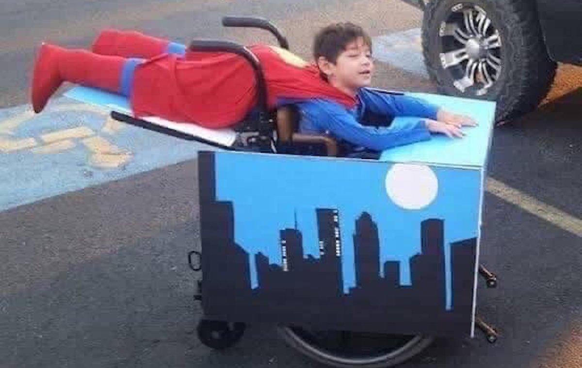 viral halloween costumes superman wheelchair