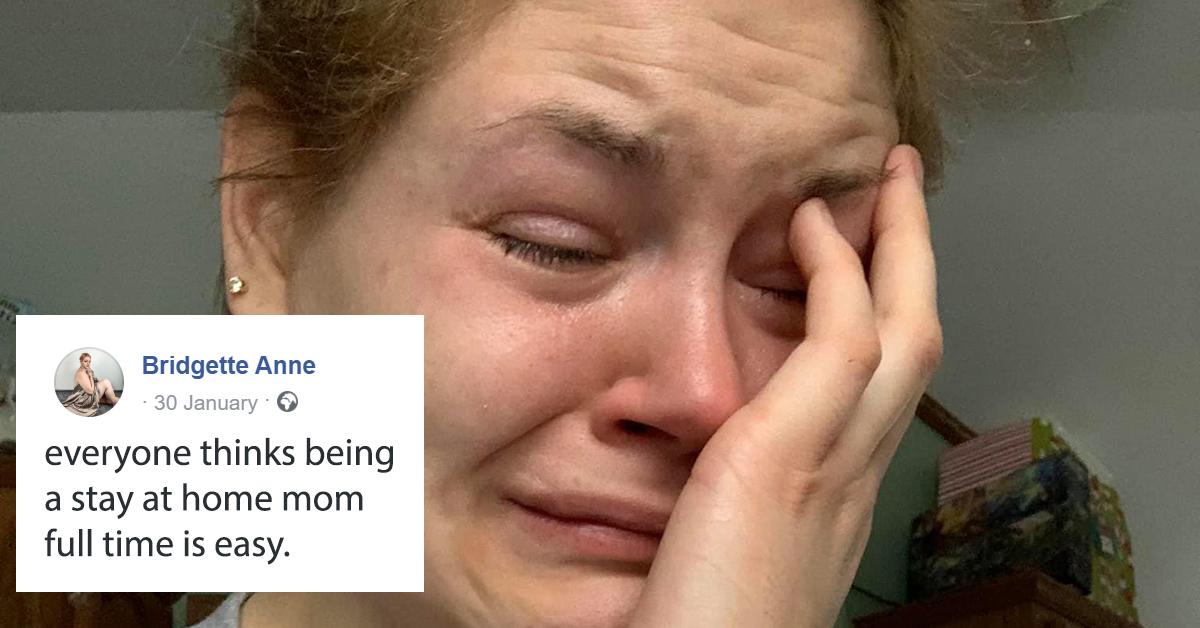 Stay-at-home mom calls out people who think it's 'easy' in viral post