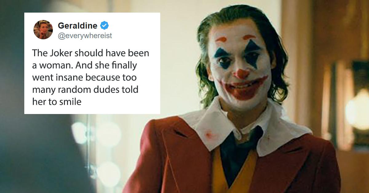 A woman joked that the Joker should be female and men got really upset