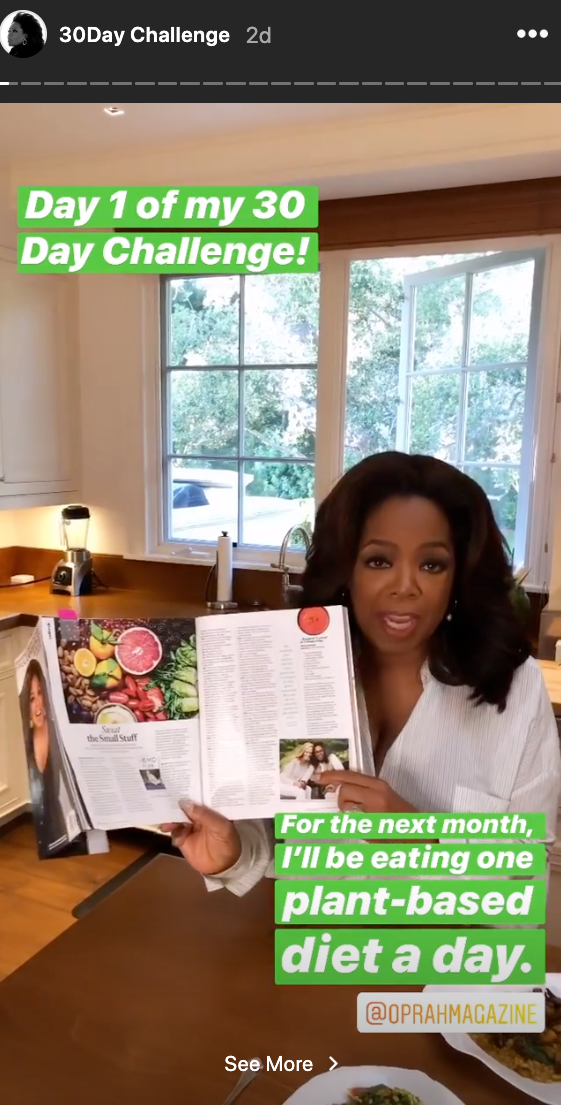 oprah vegan instagram