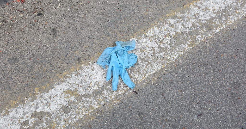 gloves litter coronavirus