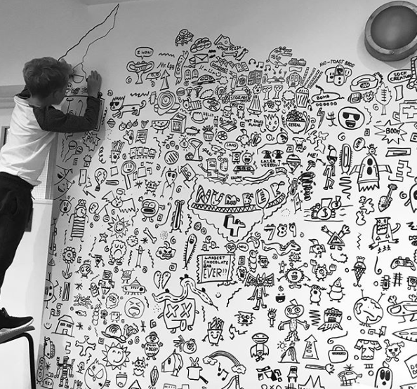 Image result for 9-Year-Old Kid Who Kept Getting In Trouble For Doodling In Class Gets A Job Decorating A Restaurant With His Drawings