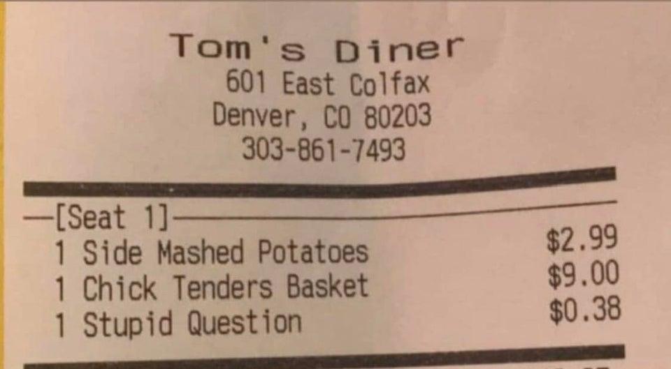 toms diner stupid question