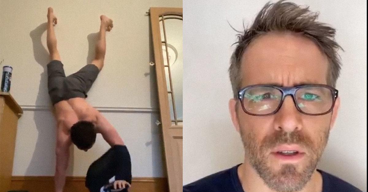 ryan reynolds tom holland handstand challenge