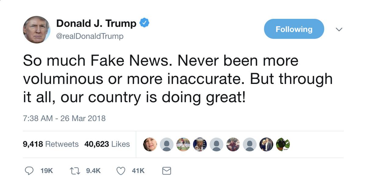 Journalists Are Trying To Trademark Fake News So President Trump Cant Use It 